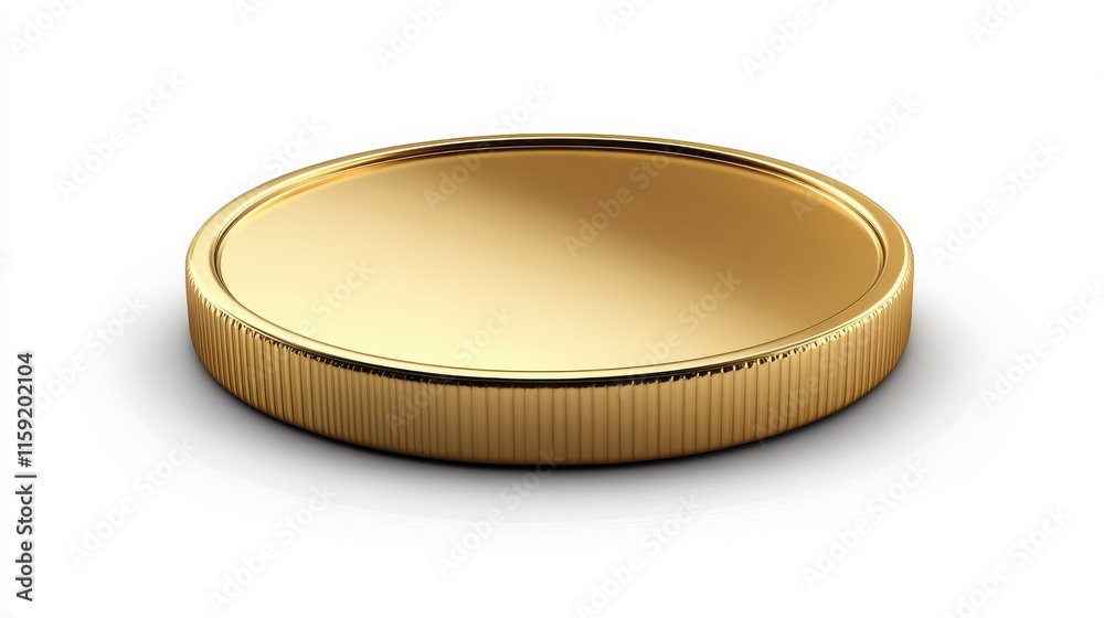 Realistic blank gold coin clipart suitable for various design projects and presentations Realistic blank gold coin clipart suitable for various design projects and presentations