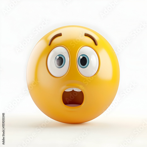 Surprised Emoji Expression with Big Eyes and Open Mouth Effect