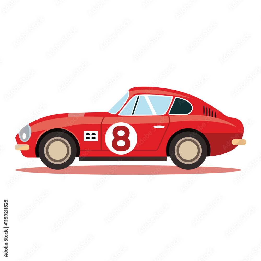 Illustration of classic racing car isolated on white Illustration of classic racing car isolated on white