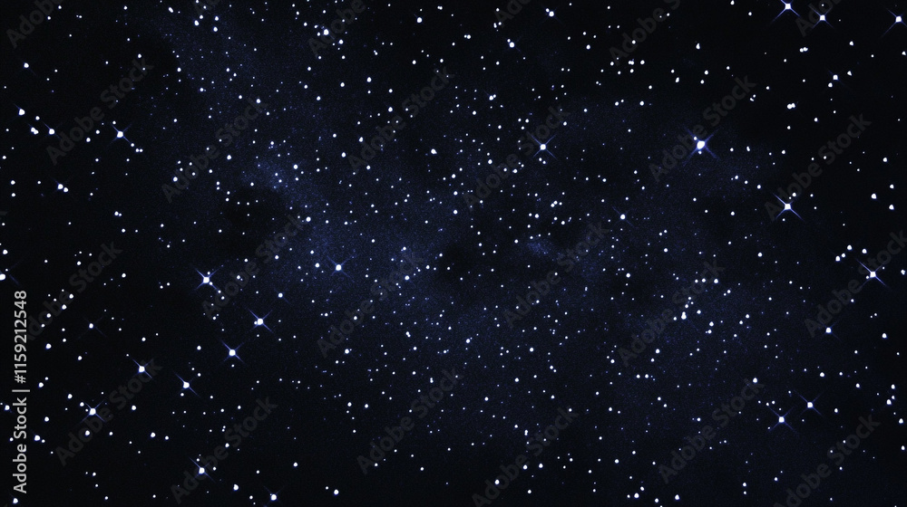 Obraz premium Stars fill the night sky over a tranquil landscape, showcasing the beauty of the universe
