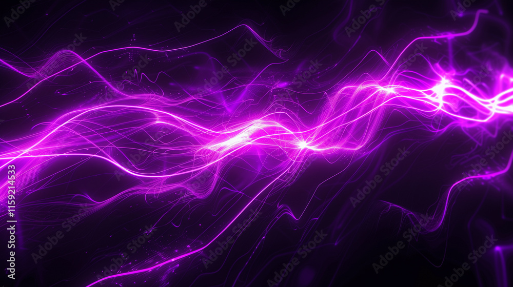 Obraz premium Abstract Sci-fi Purple Energy Light Waves Background 