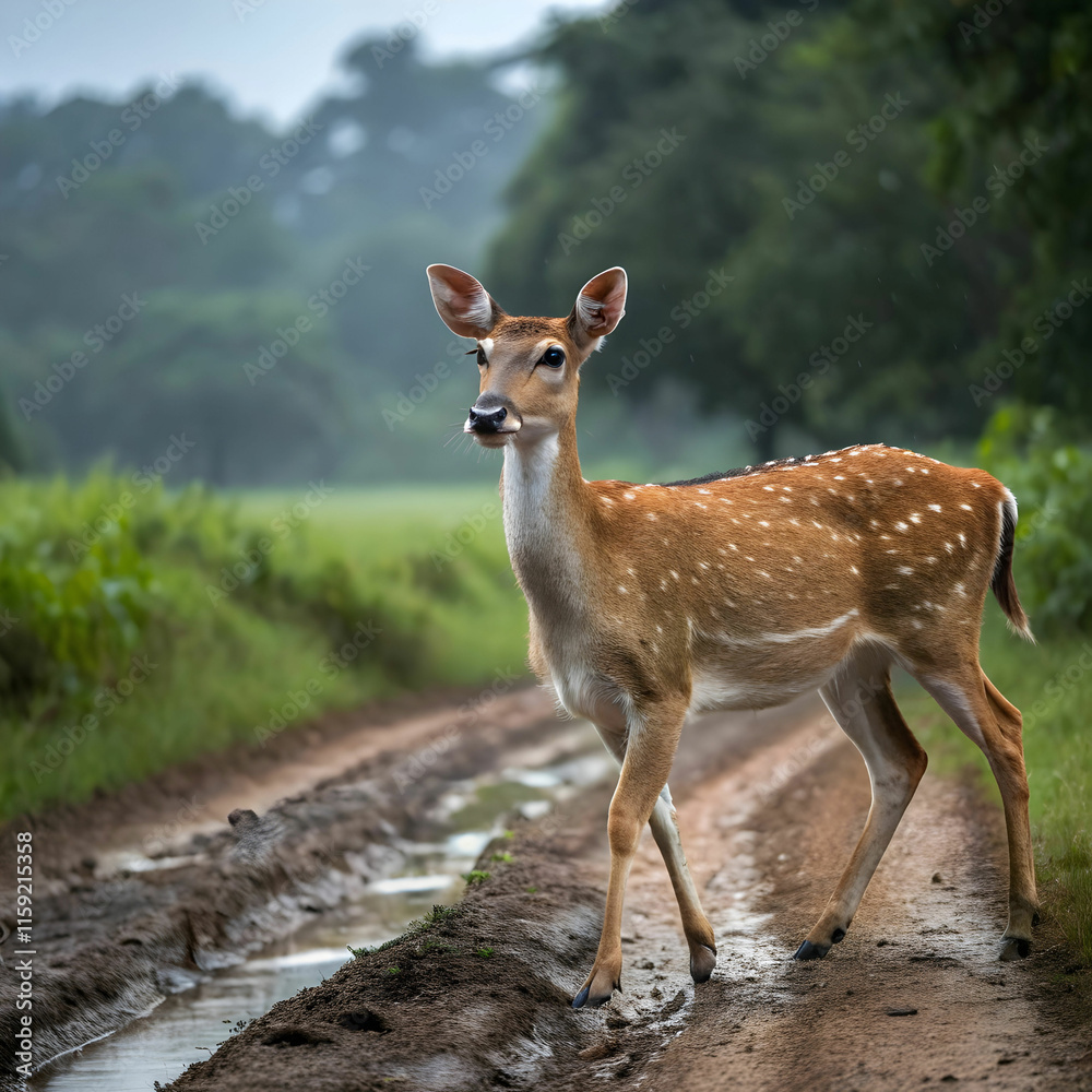 closeup of chital in mudumalai national park in closeup of chital in mudumalai national park in