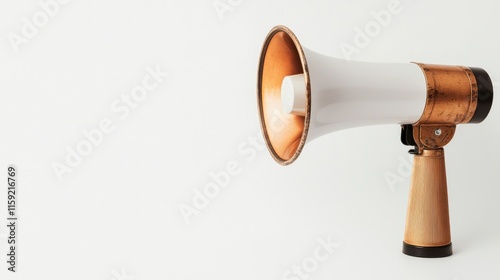 Vintage Style Megaphone on Light Background