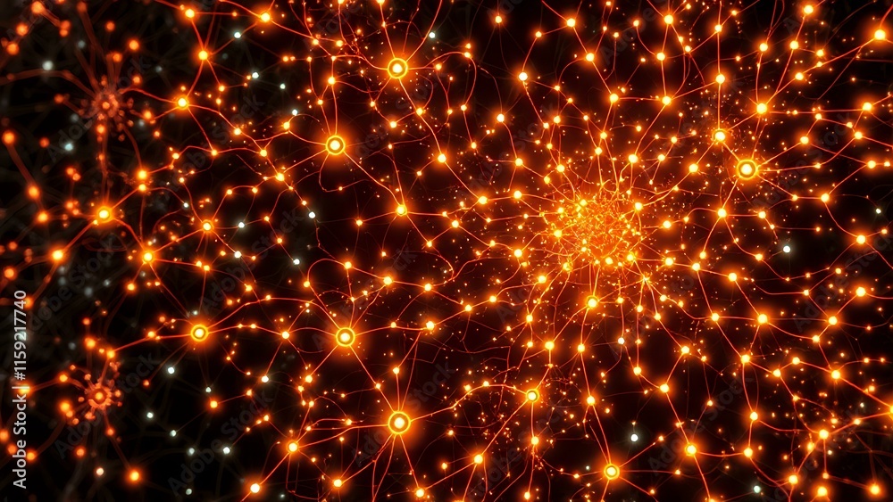 Stellar Constellation Night Sky, Intricate Bioluminescent Nodes Stellar Constellation Night Sky, Intricate Bioluminescent Nodes