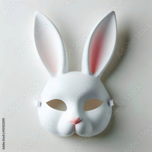 White mask on a white background.