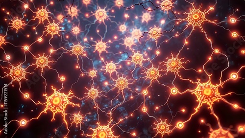 Art Nouveau-Inspired Neon Cybernetic Landscape