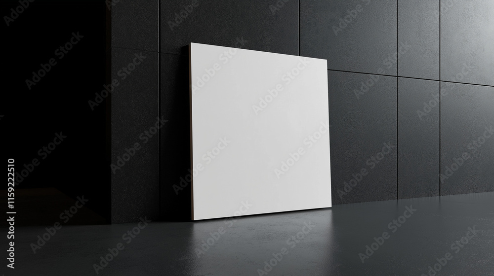 Fototapeta premium square black white photo isolated on 3 d black background