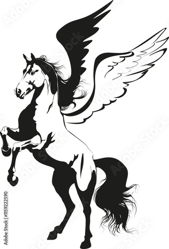 Vector graphic of the Pegasus mythological creature