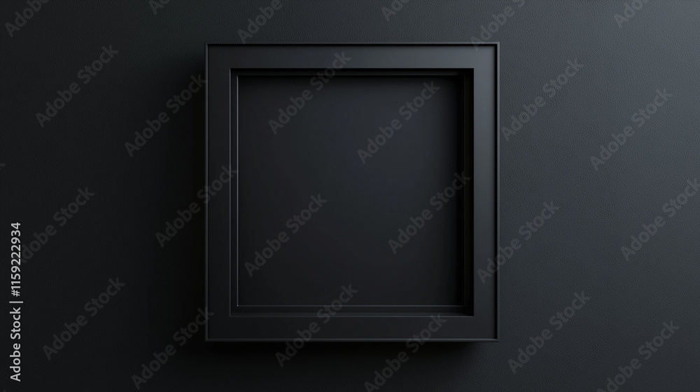 square black blank photo isolated on 3 d black background square black blank photo isolated on 3 d black background
