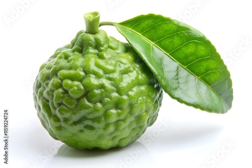 Kaffir lime fruit  on white background 
