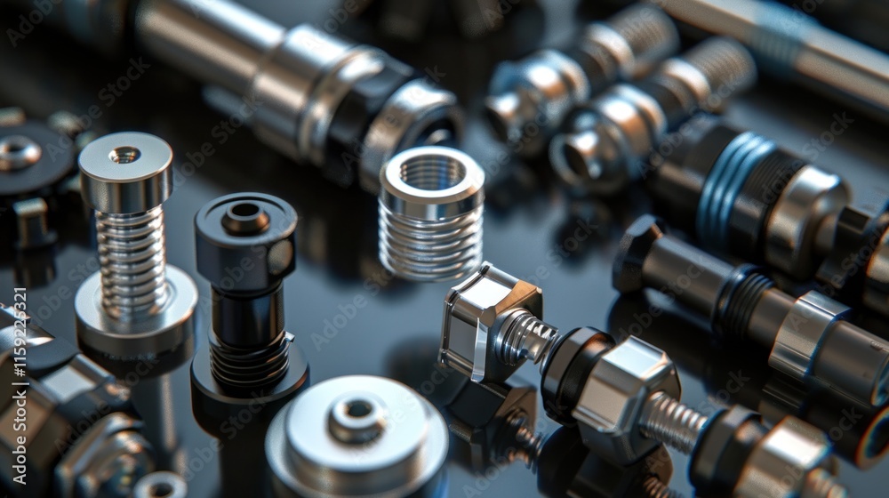 A detailed view of car ignition parts, including ignition coils and distributor caps, A detailed view of car ignition parts, including ignition coils and distributor caps,