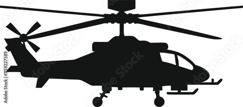 Fighter helicopter silhouette,Fighter helicopter vector icon,meletry helicoter