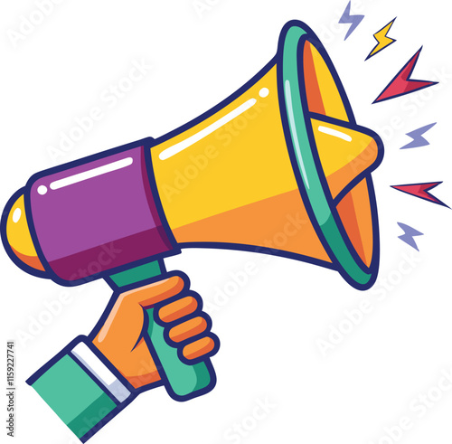 hand holding megaphone bullhorn vector,megaphone vector illustration