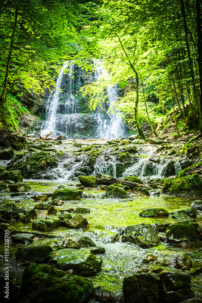 Naklejka premium Hiking Josephstal Waterfalls Bavaria Germany