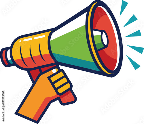 hand holding megaphone bullhorn vector,megaphone vector illustration