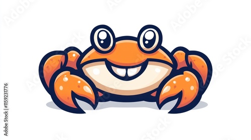 Cute cartoon crab illustration. photo