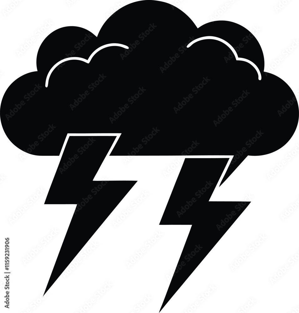 Thunderstorm silhouette,Thunderstorm vector icon Thunderstorm silhouette,Thunderstorm vector icon