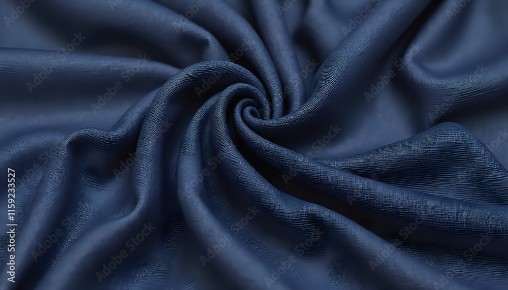 Obraz premium a deep dark blue fabric with a texture full of waves and folds