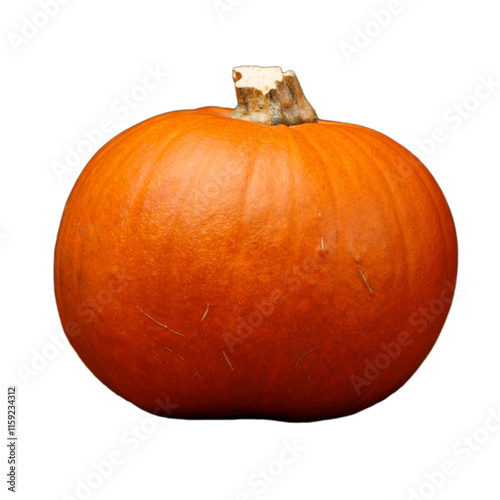 Orange pumpkin on isolated transparent background. Transparent PNG available