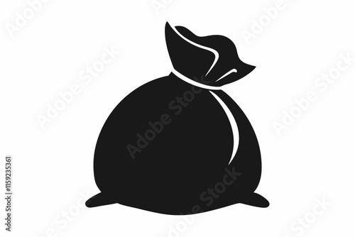 Garbage bag icon ,Tied pouch bag or sack flat icon for apps and websites.