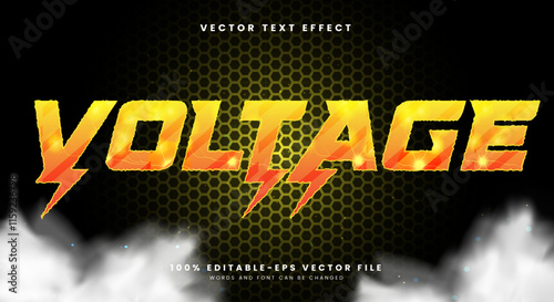 Voltage 3D editable text effect template Suitable for Thunder Style