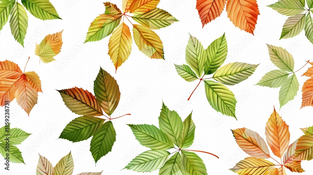 Fototapeta premium Autumn Fall Seamless Horizontal Banner Pattern for Adobe Stock Photos