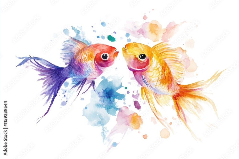 Two goldfish swimming together Two goldfish swimming together