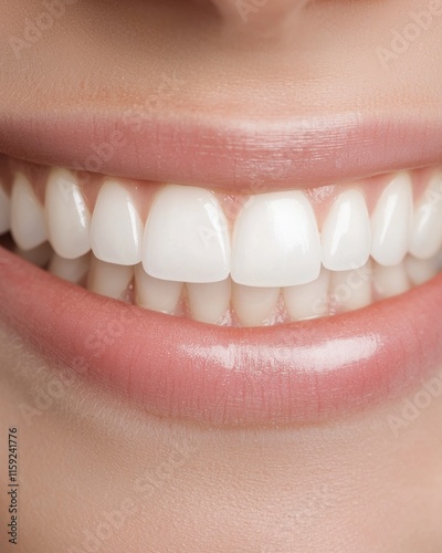 Bright and Radiant Smile Featuring Perfectly White Teeth, Emphasizing Joy and Positivity, Ideal for Health and Beauty Concepts in Stock Photography