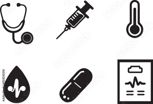 Medical Icons Set Illustration