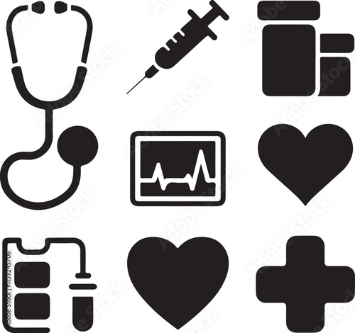 Medical Icons Set Illustration