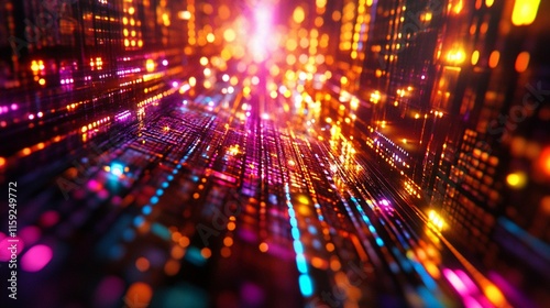 Wallpaper Mural Microchip glowing with vibrant backlight in an abstract design. Generative AI Torontodigital.ca