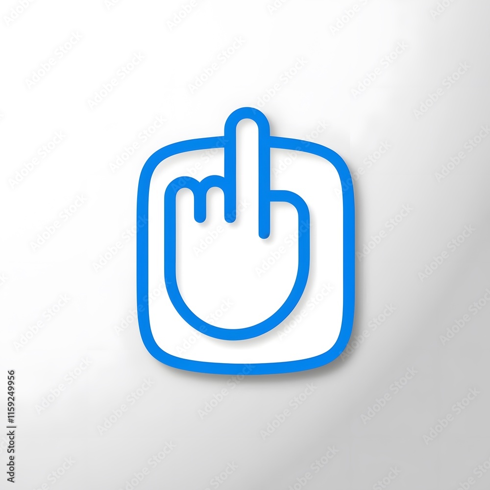 blue hand with a middle finger pointing up blue hand with a middle finger pointing up