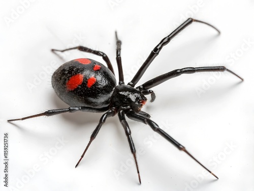 
black widow spider isolated on white background