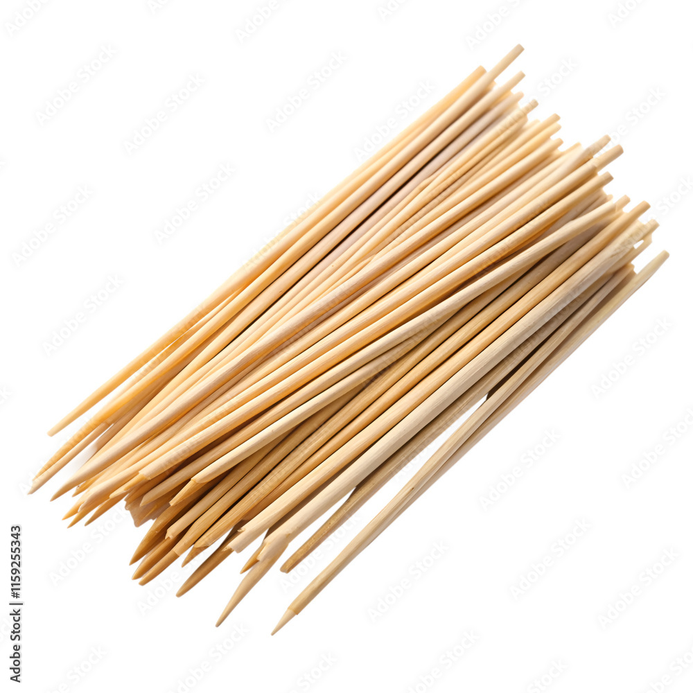 Bamboo sticks used for skewering food with selective isolated on transparent background Bamboo sticks used for skewering food with selective isolated on transparent background