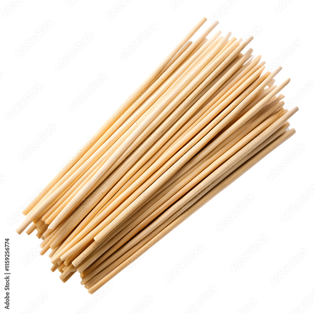 Bamboo sticks used for skewering food with selective isolated on transparent background Bamboo sticks used for skewering food with selective isolated on transparent background