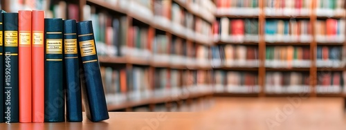 Blurred Library Shelves for Product Display Advertising Banner