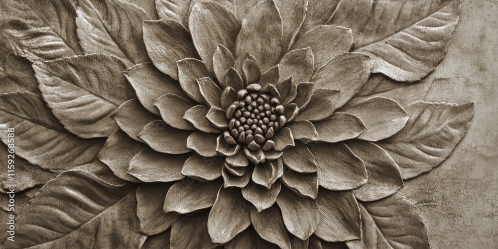 Close-up shot of a single flower growing on a wall, suitable for decorating and design purposes Close-up shot of a single flower growing on a wall, suitable for decorating and design purposes