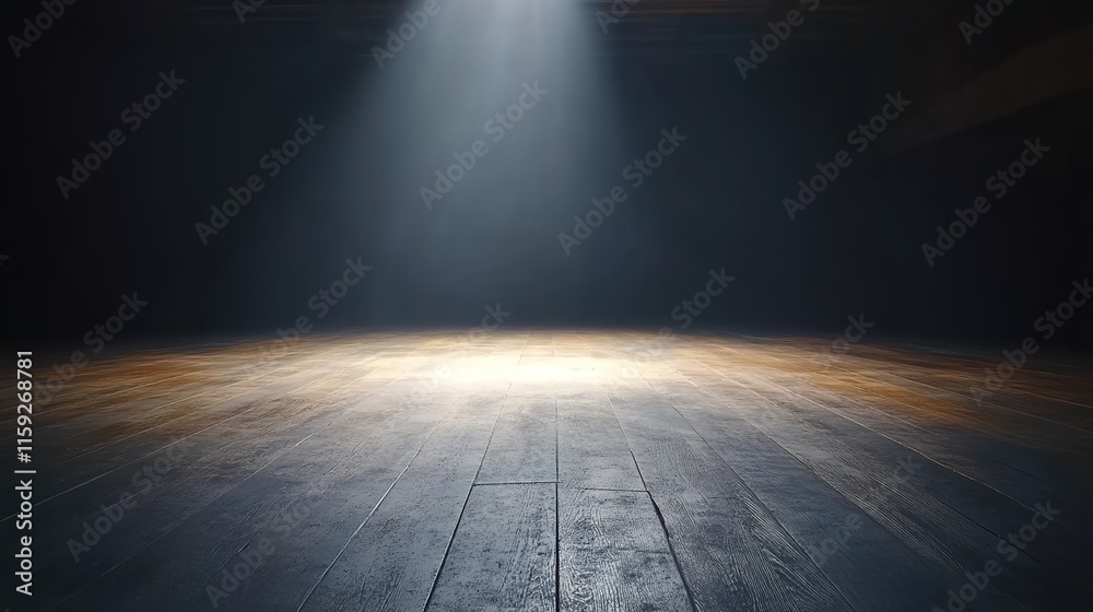 Dark, empty room with a spotlight on the floor. Dark, empty room with a spotlight on the floor.