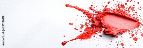 Colorful red paint splash on a white isolated background.
