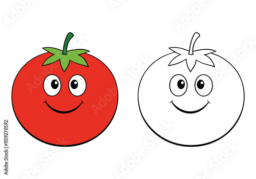 A funny smiling tomato vector