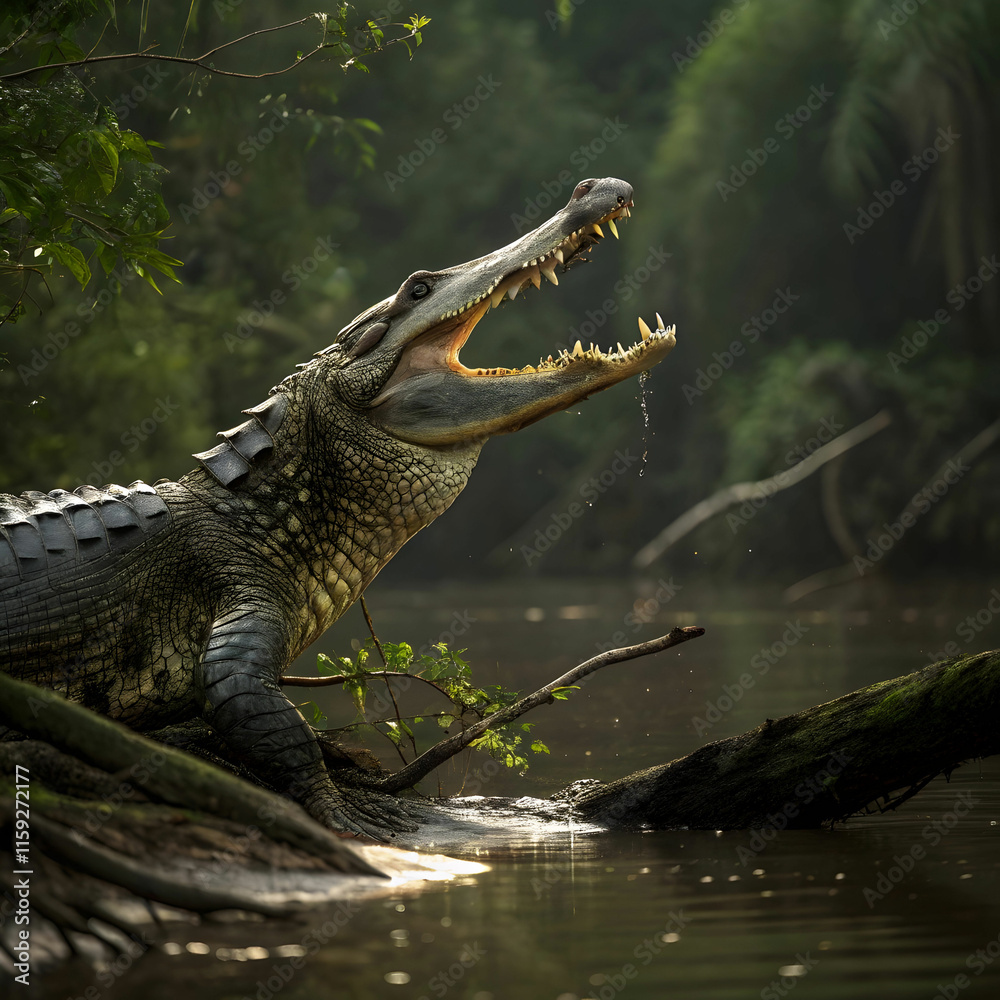 Fototapeta premium alligator on river