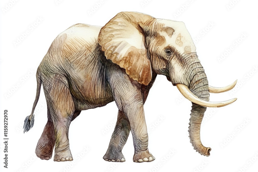 Fototapeta premium Illustration of an elephant with tusks, perfect for wildlife or conservation-themed projects
