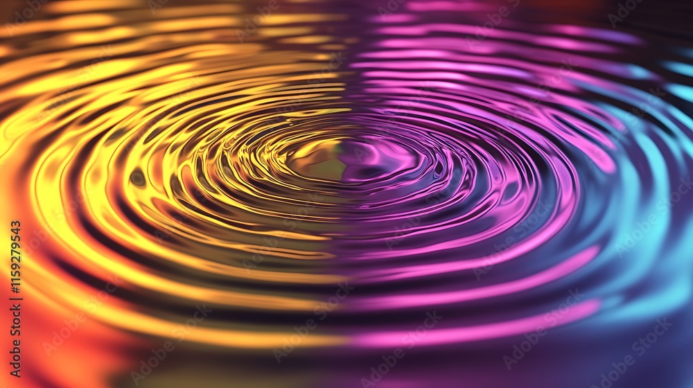 Abstract Colorful Ripples of Liquid Metal Flowing Abstract Colorful Ripples of Liquid Metal Flowing