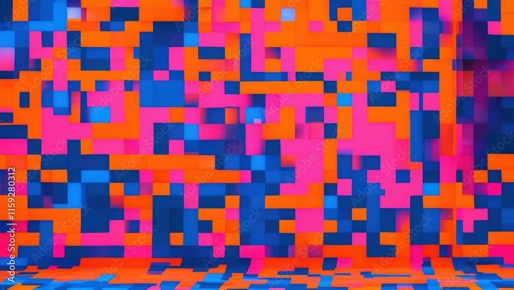 Bright abstract background with vibrant colors and geometric shapes, ideal for digital art, technology themes, or creative designs Bright abstract background with vibrant colors and geometric shapes, ideal for digital art, technology themes, or creative designs
