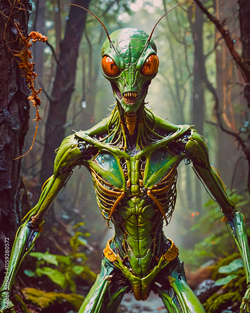 mutant monster half men half insect dark horror scary Halloween creepy spooky - stick insect