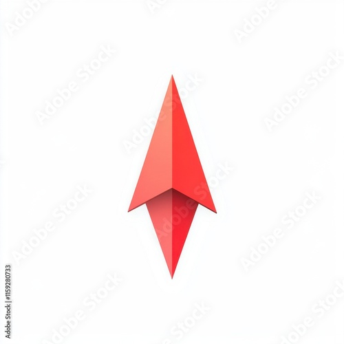 Free Download Minimalistic red arrow icon pointing upwards on a clean white background. - GFXLoad