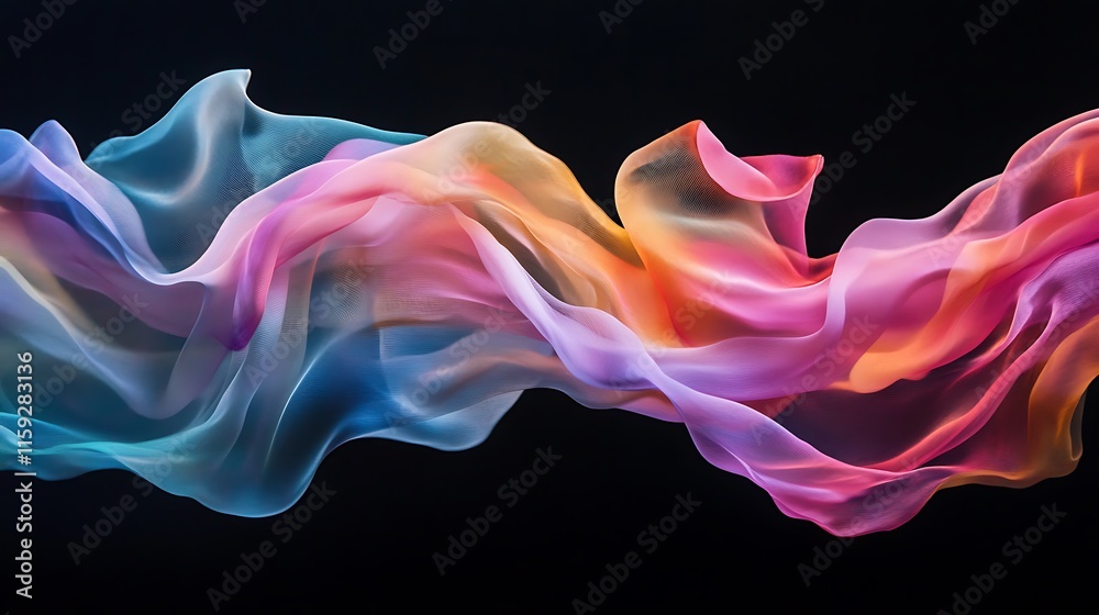 Colorful Fabric Swirls in Abstract Motion