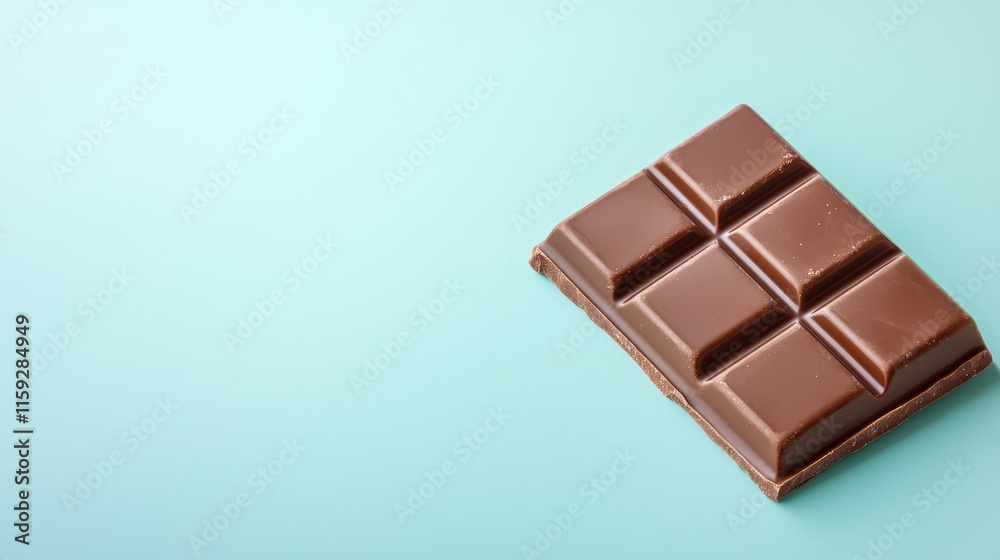 Obraz premium Minimal chocolates concept. Delicious chocolate bar on a soft pastel background, perfect for desserts and snacks.