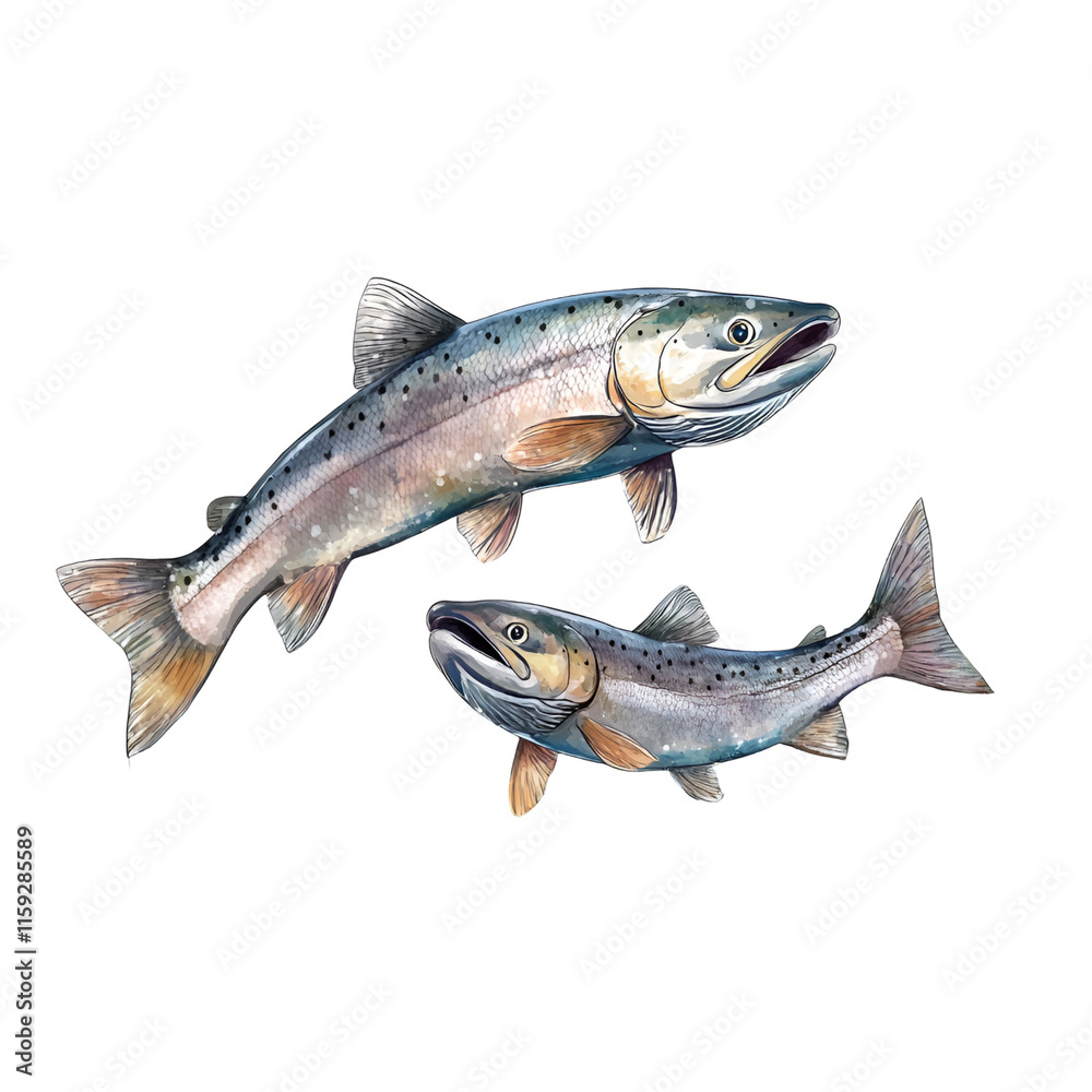 Spring Marine Life Clipart Vector Illustration Spring Marine Life Clipart Vector Illustration