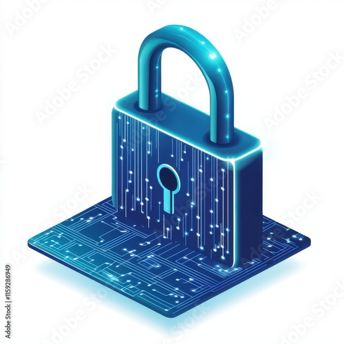 Wallpaper Mural A digital padlock with a glowing keyhole, symbolizing cybersecurity and data protection. Torontodigital.ca